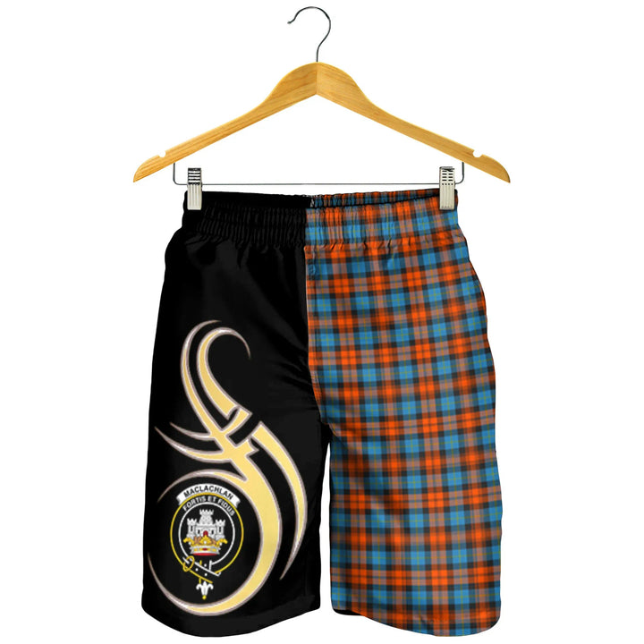 Scottish MacLachlan Ancient Clan Crest Tartan Believe in Me Men's Shorts