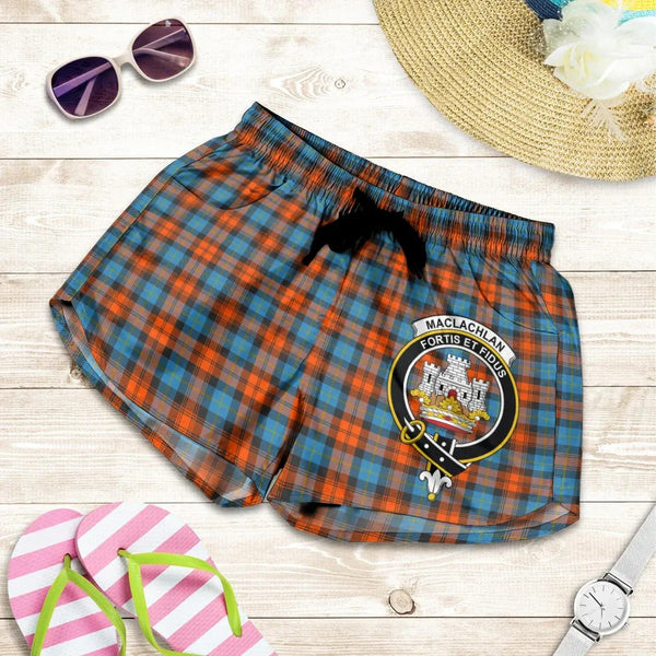 Scottish MacLachlan Ancient Clan Crest Tartan Women Shorts