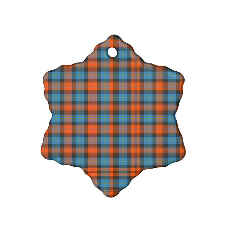 Scottish MacLachlan Ancient Clan Tartan Ceramic Ornament Snow Flake Shape Tartan Plaid