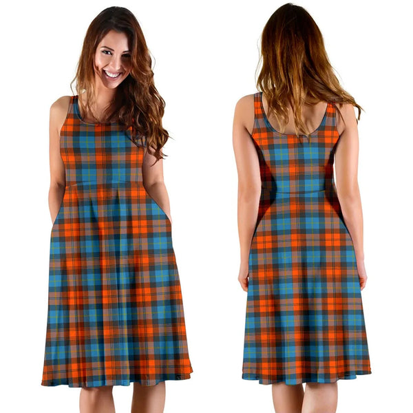 Scottish MacLachlan Ancient Clan Tartan Women Midi Dress
