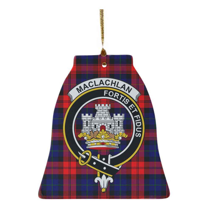 Scottish MacLachlan Clan Crest Tartan Ceramic Ornament Bell Shape Tartan Plaid