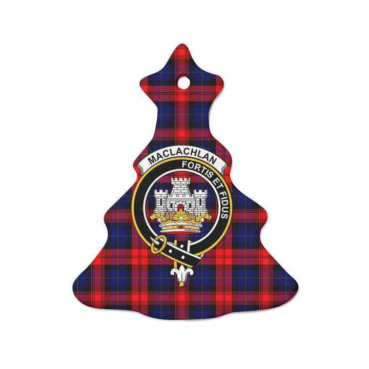 Scottish MacLachlan Clan Crest Tartan Ceramic Ornament Tree Shape Tartan Plaid