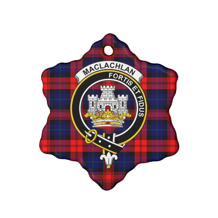 Scottish MacLachlan Clan Crest Tartan Ceramic Ornament Snow Flake Shape Tartan Plaid