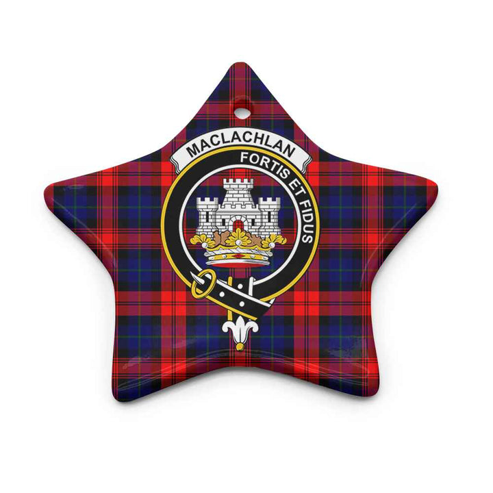 Scottish MacLachlan Clan Crest Tartan Ceramic Ornament Star Shape Tartan Plaid