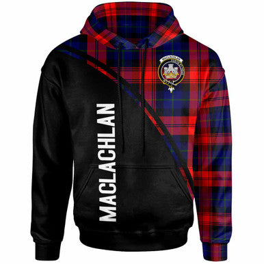 Scottish MacLachlan Clan Crest Tartan Curve Hoodie Front Side Tartan Plaid