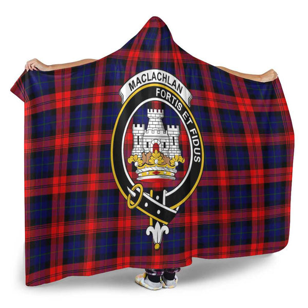 Scottish MacLachlan Clan Crest Tartan Hooded Blanket Tartan Plaid 2