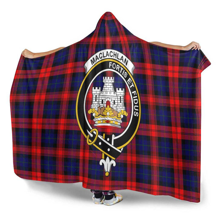 Scottish MacLachlan Clan Crest Tartan Hooded Blanket Tartan Plaid 3
