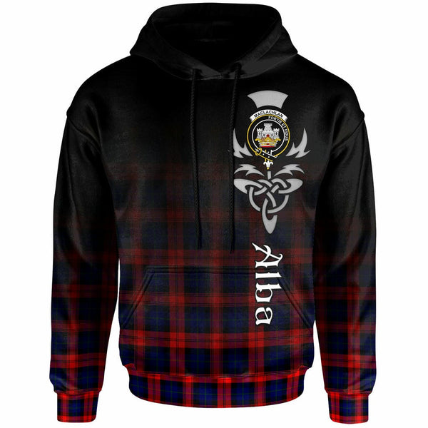 Scottish MacLachlan Clan Crest Tartan Hoodie - Alba Gu Brath Family Crest Celtic Inspired Front Side Tartan Plaid