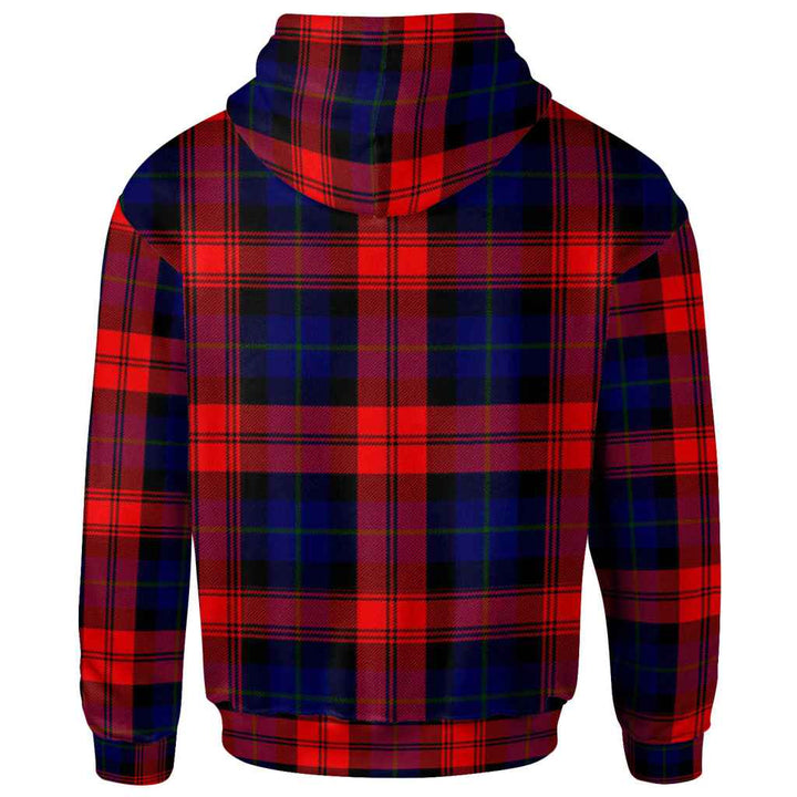 Scottish MacLachlan Clan Crest Tartan Hoodie Back Side Tartan Plaid