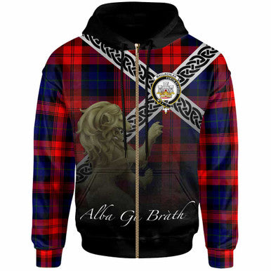 Scottish MacLachlan Clan Crest Tartan Hoodie - Scotland Lion Zip-up Tartan Plaid