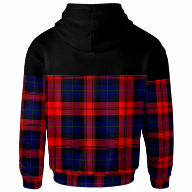 Scottish MacLachlan Clan Crest Tartan Hoodie - Horizontal Style Back Side Tartan Plaid