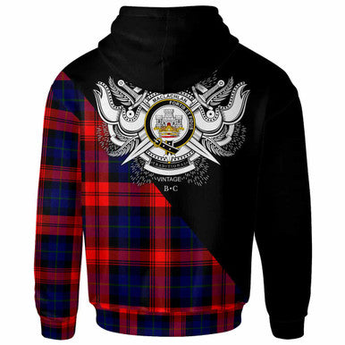 Scottish MacLachlan Clan Crest Tartan Hoodie - Military Logo Back Side Tartan Plaid