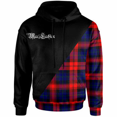 Scottish MacLachlan Clan Crest Tartan Hoodie - Military Logo Front Side Tartan Plaid