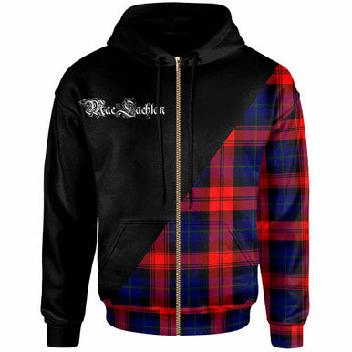 Scottish MacLachlan Clan Crest Tartan Hoodie - Military Logo Zip-up Tartan Plaid