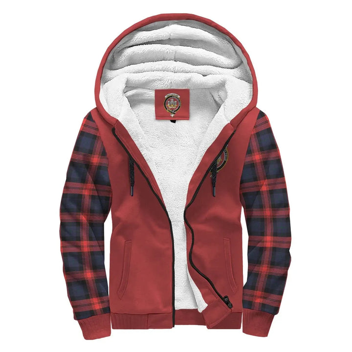Scottish MacLachlan Clan Crest Tartan Plaid Sleeve Sherpa Hoodie