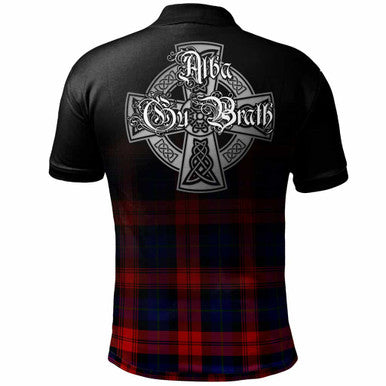 Scottish MacLachlan Clan Crest Tartan Polo Shirt - Alba Gu Brath Family Crest Celtic Inspired Back Side Tartan Plaid