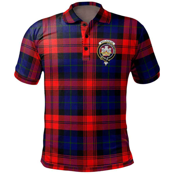 Scottish MacLachlan Clan Crest Tartan Polo Shirt Front Side Tartan Plaid