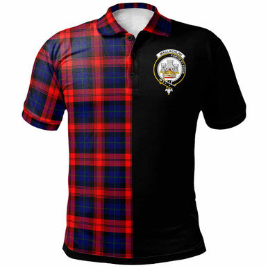 Scottish MacLachlan Clan Crest Tartan Polo Shirt - Half in Me Front Side Tartan Plaid