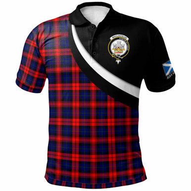 Scottish MacLachlan Clan Crest Tartan Polo Shirt - Scotland Forever Style Front Side Tartan Plaid