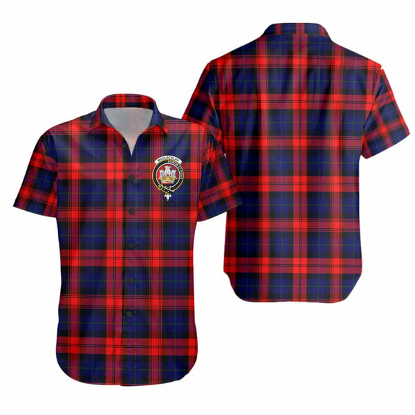Scottish MacLachlan Clan Crest Tartan Short Sleeve Shirt Tartan Plaid