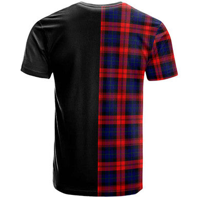 Scottish MacLachlan Clan Crest Tartan T-Shirt Half in Me Back Side Tartan Plaid
