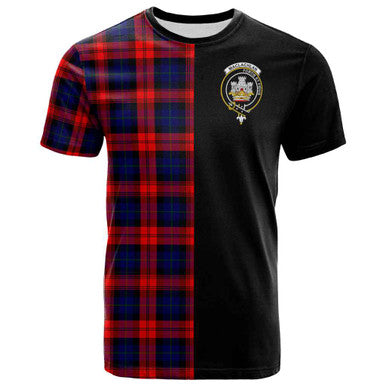 Scottish MacLachlan Clan Crest Tartan T-Shirt Half in Me Front Side Tartan Plaid