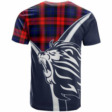 Scottish MacLachlan Clan Crest Tartan T-Shirt - Bend Style Back Side Tartan Plaid