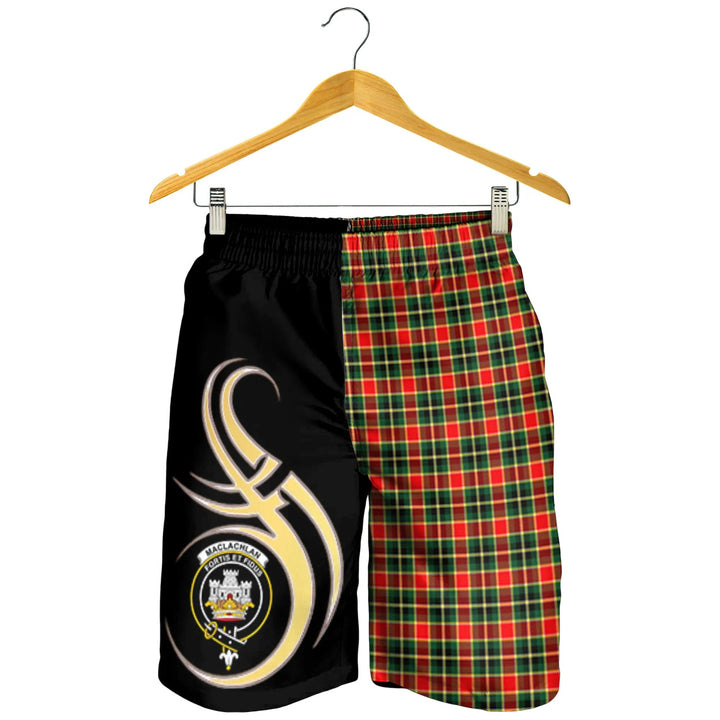 Scottish MacLachlan Hunting Modern Clan Crest Tartan Believe in Me Men's Shorts
