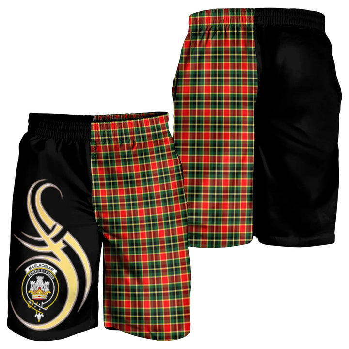 Scottish MacLachlan Hunting Modern Clan Crest Tartan Believe in Me Men's Shorts