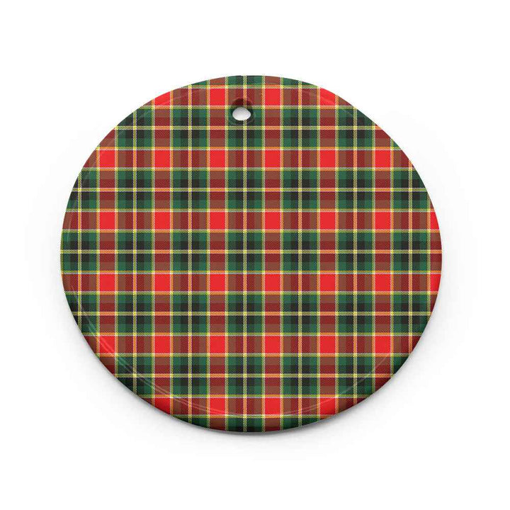 Scottish MacLachlan Hunting Modern Clan Tartan Ceramic Ornament Circle Shape Tartan Plaid