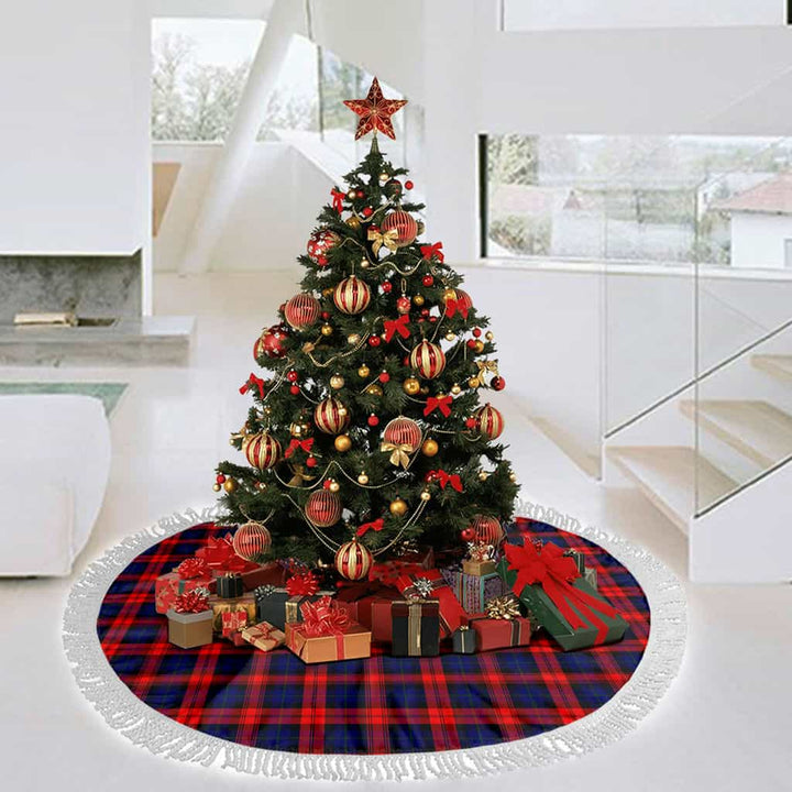 Scottish MacLachlan Modern Clan Tartan Christmas Tree Skirt Tassels 3 Tartan Plaid