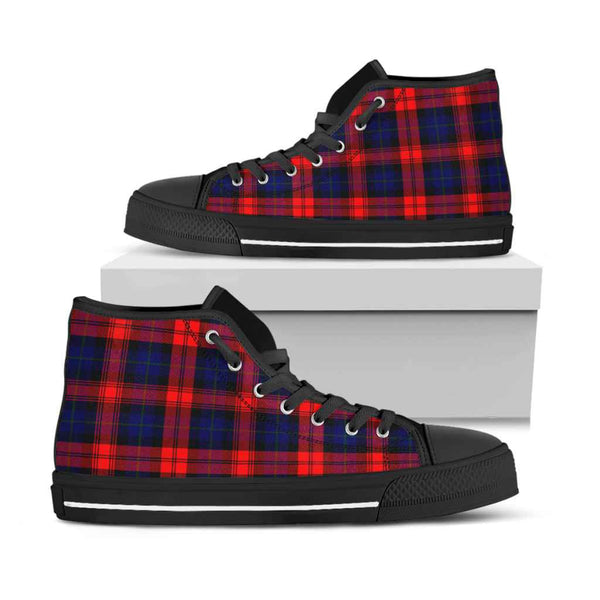 Scottish MacLachlan Modern Clan Tartan High Top Shoes Black Sole Tartan Plaid