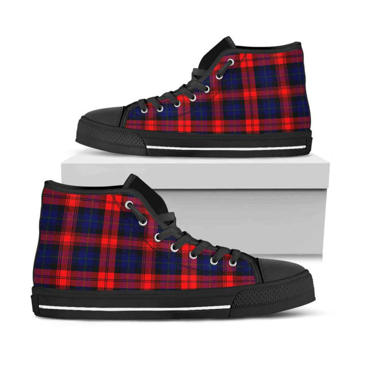 Scottish MacLachlan Modern Clan Tartan High Top Shoes Black Sole Tartan Plaid
