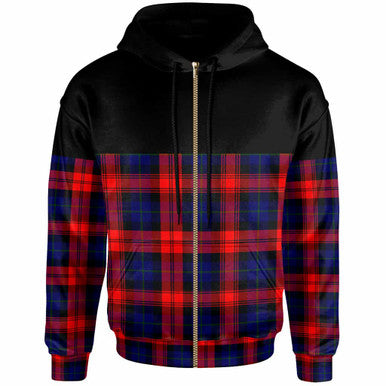 Scottish MacLachlan Modern Clan Tartan Hoodie - Horizontal Style Zip Tartan Plaid