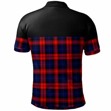 Scottish MacLachlan Modern Clan Tartan Polo Shirt - Horizontal Style Back Side Tartan Plaid
