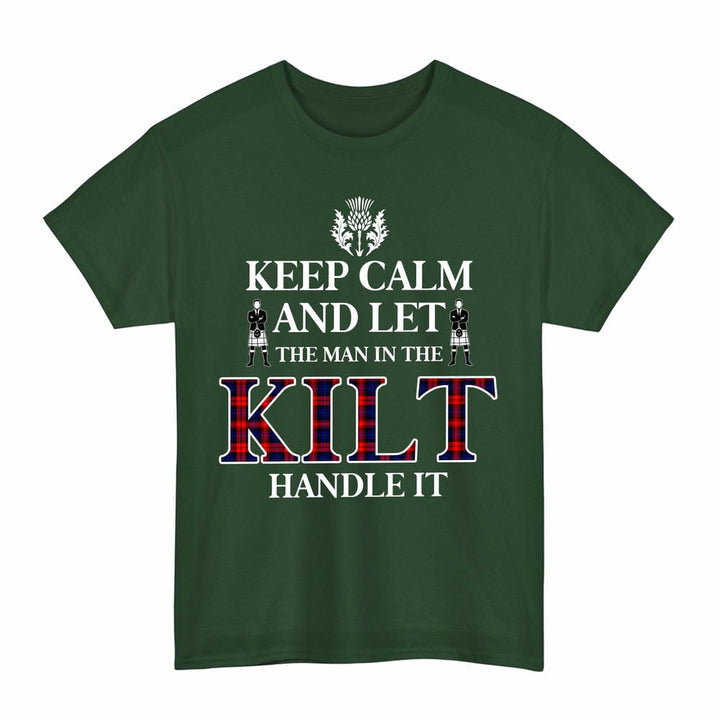 Scottish MacLachlan Modern Clan Tartan T-Shirt - Keep Calm Tartan Plaid Forest Green Color