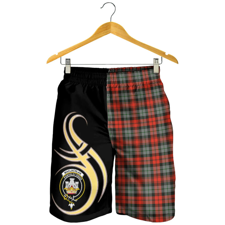 Scottish MacLachlan Weathered Clan Crest Tartan Believe in Me Men's Shorts