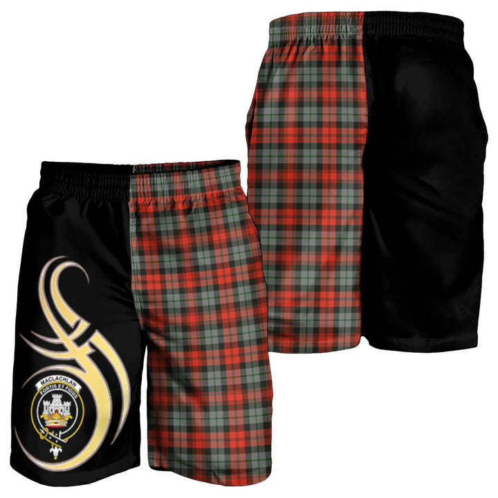 Scottish MacLachlan Weathered Clan Crest Tartan Believe in Me Men's Shorts