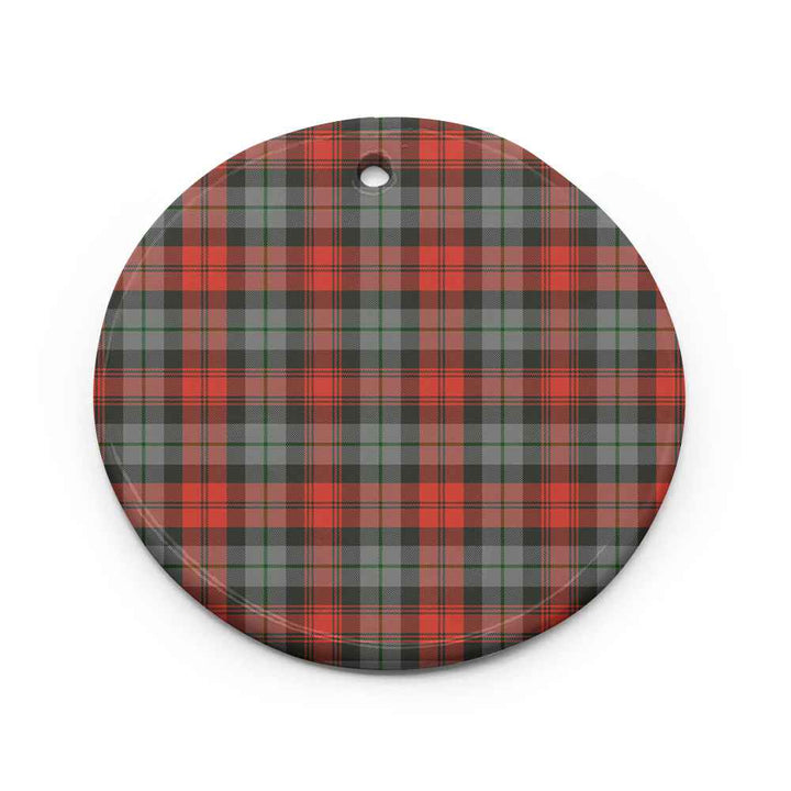 Scottish MacLachlan Weathered Clan Tartan Ceramic Ornament Circle Shape Tartan Plaid