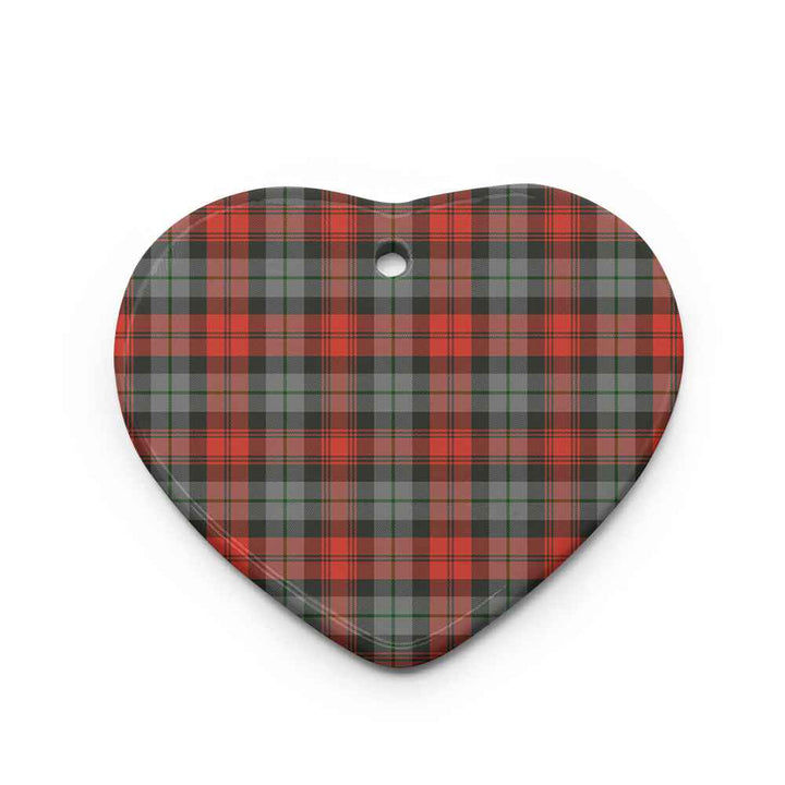 Scottish MacLachlan Weathered Clan Tartan Ceramic Ornament Heart Shape Tartan Plaid
