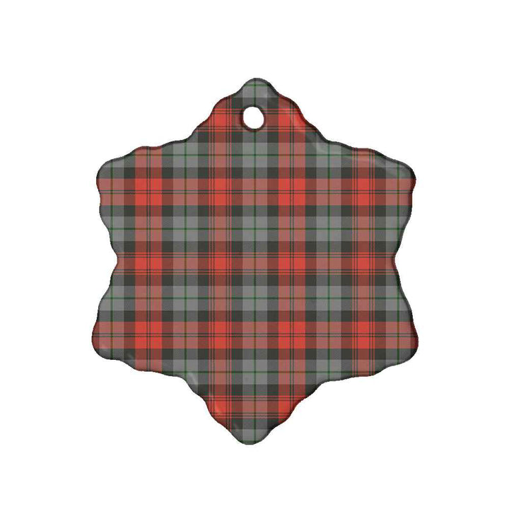 Scottish MacLachlan Weathered Clan Tartan Ceramic Ornament Snow Flake Shape Tartan Plaid