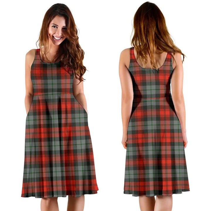 Scottish MacLachlan Weathered Clan Tartan Women Midi Dress