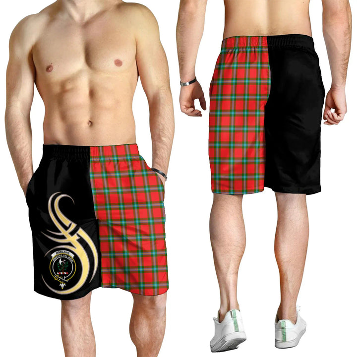Scottish MacLaine of Loch Buie Clan Crest Tartan Believe in Me Men's Shorts