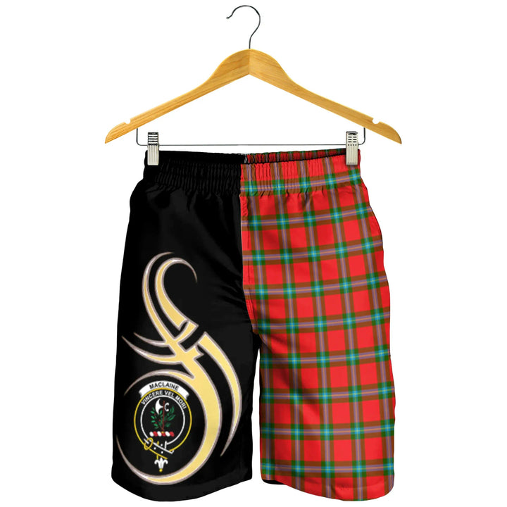 Scottish MacLaine of Loch Buie Clan Crest Tartan Believe in Me Men's Shorts