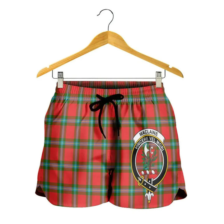 Scottish MacLaine of Loch Buie Clan Crest Tartan Women Shorts