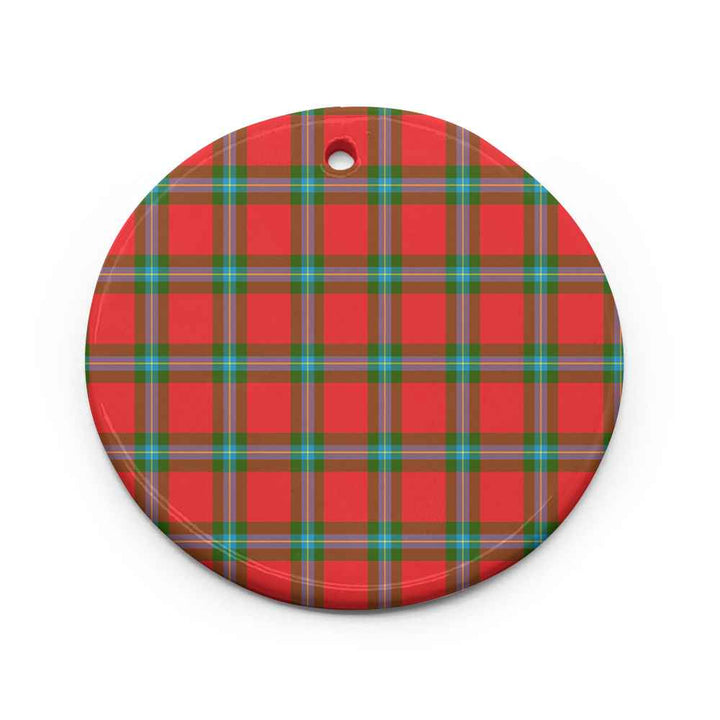 Scottish MacLaine of Loch Buie Clan Tartan Ceramic Ornament Circle Shape Tartan Plaid