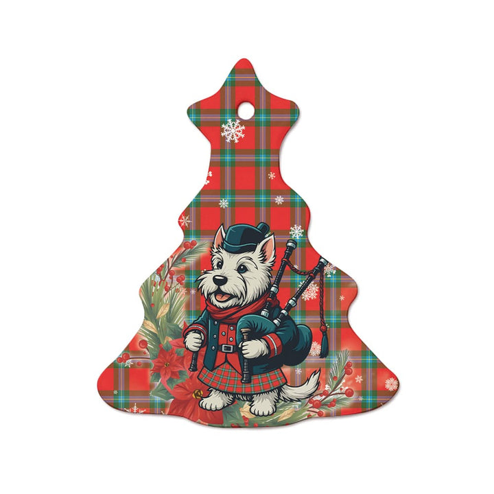 Scottish MacLaine of Loch Buie Clan Tartan Ceramic Ornament Cute Scottish Terrier Dog Tree Style Tartan Plaid