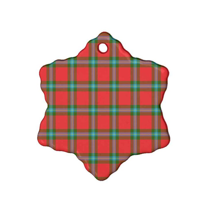 Scottish MacLaine of Loch Buie Clan Tartan Ceramic Ornament Snow Flake Shape Tartan Plaid