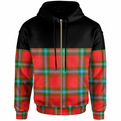 Scottish MacLaine of Loch Buie Clan Tartan Hoodie - Horizontal Style Zip Tartan Plaid