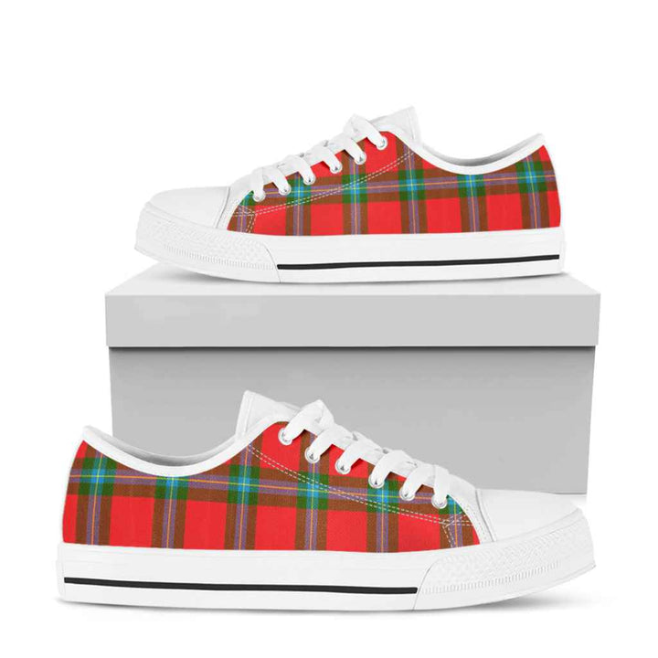 Scottish MacLaine of Loch Buie Clan Tartan Low Top Shoes White Sole Tartan Plaid